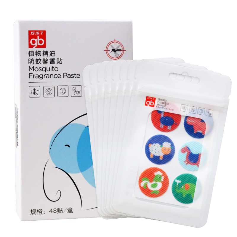 好孩子(gb)植物精油驱蚊贴婴儿宝宝儿童卡通户外防蚊馨香贴驱蚊贴 48贴*1盒