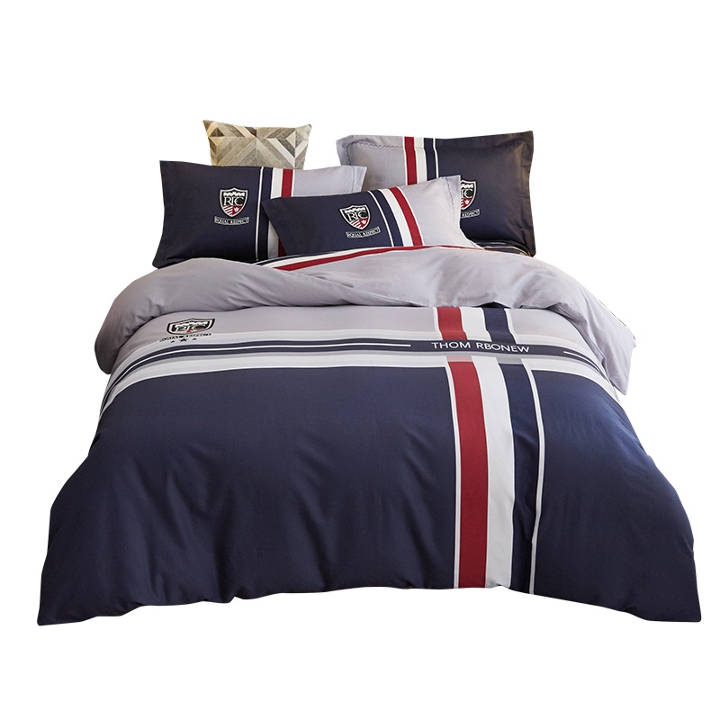 婵思 全棉磨毛条纹四件套拉德 220*240cm