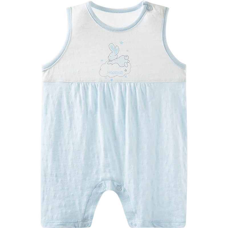 哈贝比（happyB）婴儿连体衣夏婴儿衣服宝宝衣服纯棉内衣背心哈衣爬服