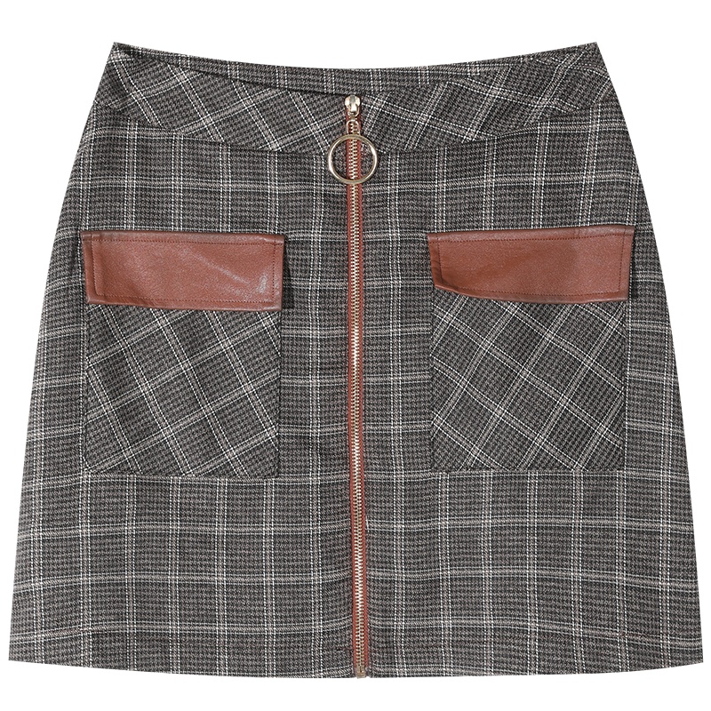 妖精的口袋复古格子半身短裙2019秋冬季新款女a字包臀百褶裙子潮