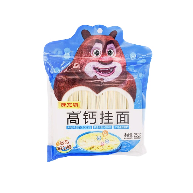 陈克明儿童面 宝宝面条无0添加盐0添加剂 高钙 含锌 钙铁锌小面营养面挂面一岁2岁3岁280g 高钙挂面280g*1包