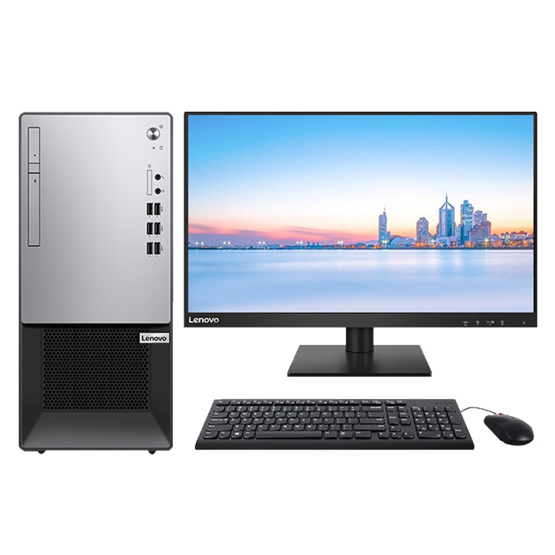 联想(Lenovo)扬天T4900k 10代酷睿商用家用台式机电脑(I5-10400/8G/1T+256G/集显/Win10)19.5英寸 商用办公 企业采购 家用娱乐