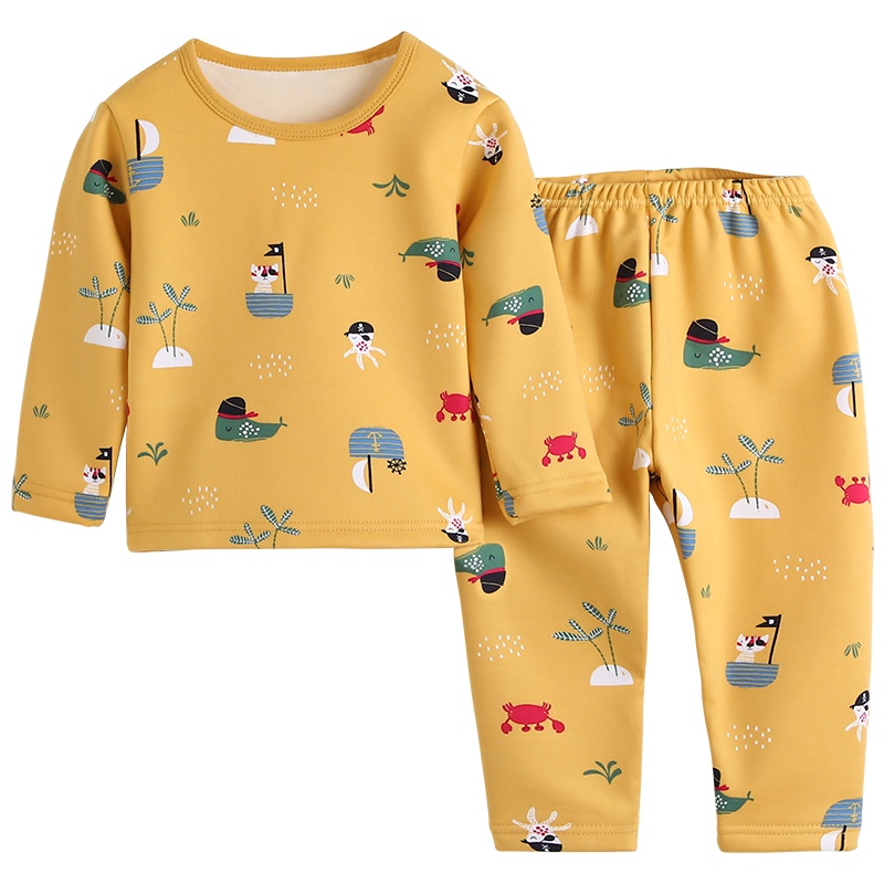 南极人儿童加绒保暖衣冬季男童女童加厚秋衣秋裤大童宝宝内衣套装睡衣