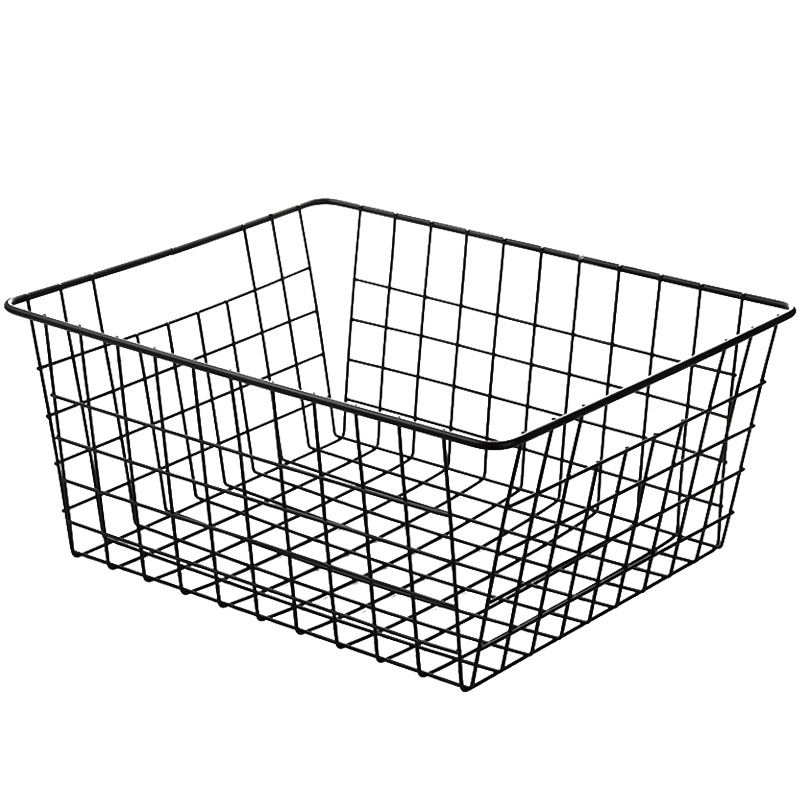 DOUBLE COSMOS 北欧ins铁艺收纳筐 布艺面膜收纳篮子桌面杂物零食置物篮铁架子