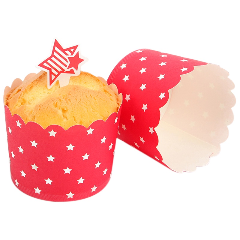 学厨 CHEF MADE 烘焙工具 红色星星系列马芬杯烘焙纸杯 耐高温纸杯 附赠插卡 红色25个装厨房工具WK9278