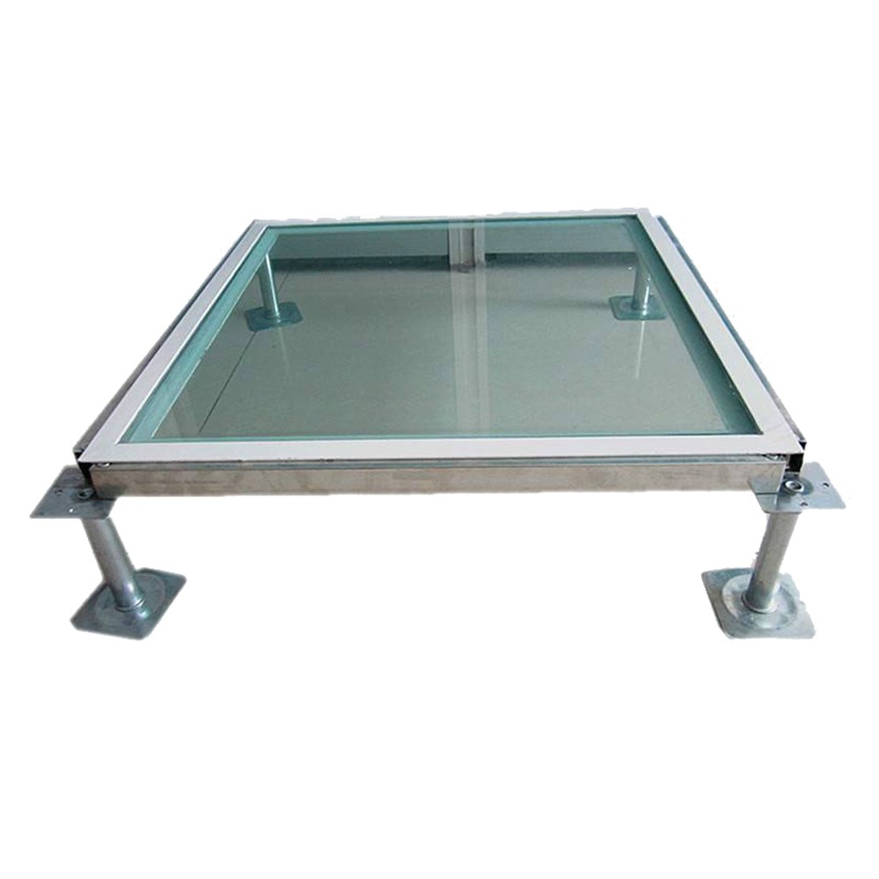 定制高强度透明钢化玻璃防静电架空活动地板（600*600mm*12mm）