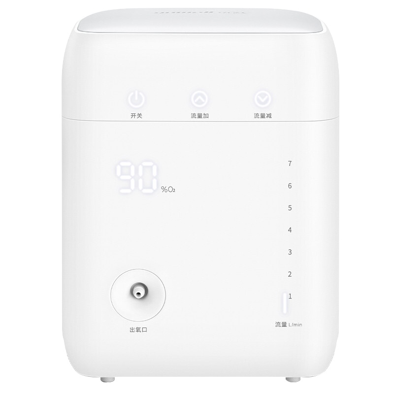 鱼跃制氧机YU100小巧便携车载家用老人孕妇保健1L升自动湿化吸氧氧气机1-7L可调