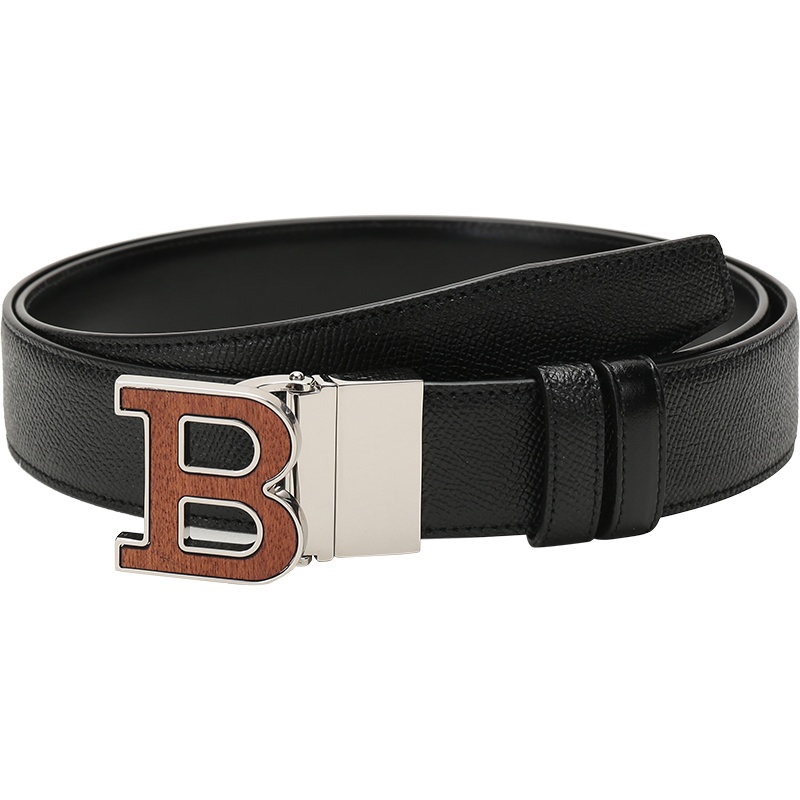 BALLY 巴利 男士 皮质 板扣式双面皮带腰带 B BUCKLE 35 M MG