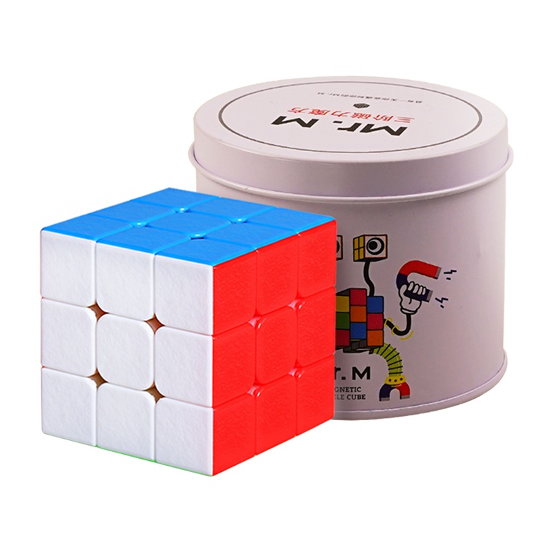 圣手7233A 磁先生三阶礼盒装 专业比赛专用3阶魔方磁力定位版 儿童小孩益智玩具减压魔方 彩色
