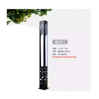 定制户外 立柱庭院灯LED 高度2米，直径200方，法兰对角340，厚度1.4，材质镀锌板