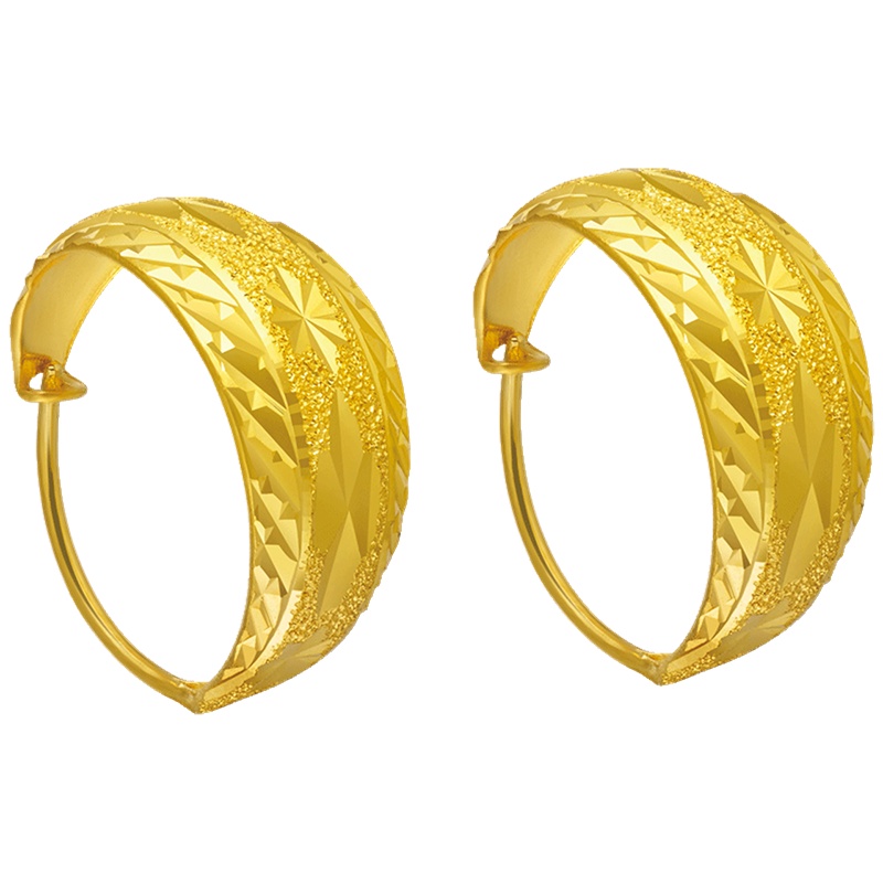 周大福珠宝首饰蛇肚足金金耳环计价F217766(工费:148元)