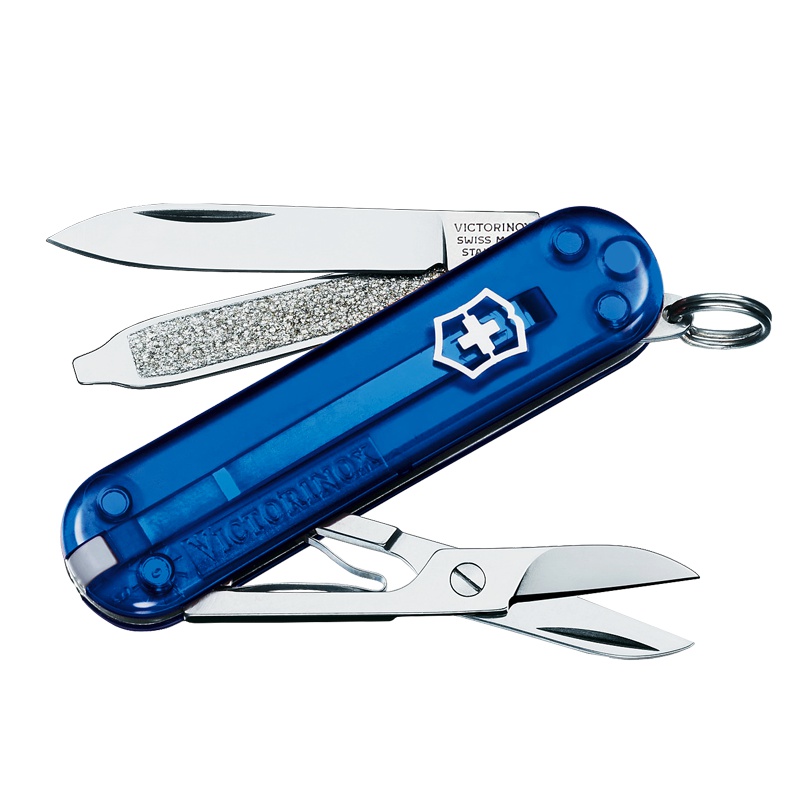 Victorinox维氏瑞士军刀 58MM蓝透迷你便携典范0.6223.T2G折叠水果刀多功能刀