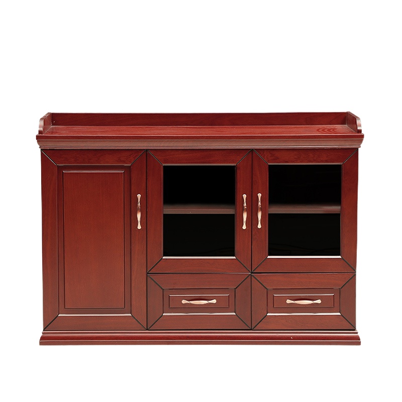 [苏宁]办公家具 玻璃茶水柜子 低柜抽屉矮柜 文件储物柜  两门茶水柜