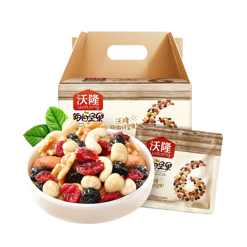 沃隆 每日坚果(A)套盒 750g (25g*30袋) 榛子仁核桃仁腰果扁桃仁蔓越莓干蓝莓干