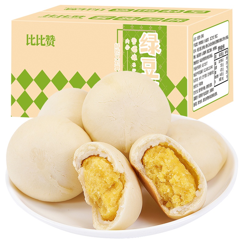 比比赞绿豆饼干面包整箱糕点零食小吃网红美食特产休闲食品 1000g