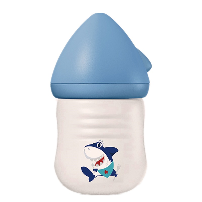 伊斯卡尔硅胶玻璃奶瓶新生婴儿大宽口仿母奶瓶宝宝防爆防胀气奶瓶160ml紫色