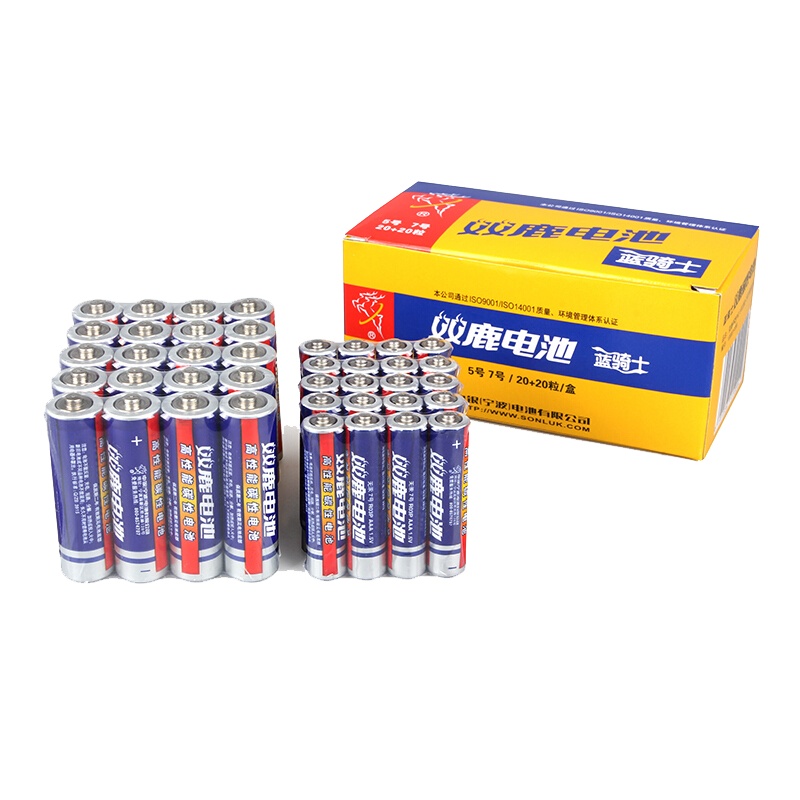 双鹿（sonluk）5号7号碳性各20节 适用于空调电视遥控器/儿童玩具/剃须刀/挂钟/键盘