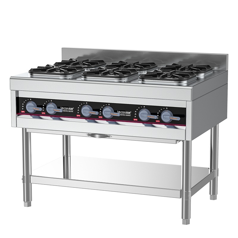 乐创(Lecon)商用煲仔炉六头燃气 天然/液化气 酒店厨房企业工程款 LC-J-BZ6