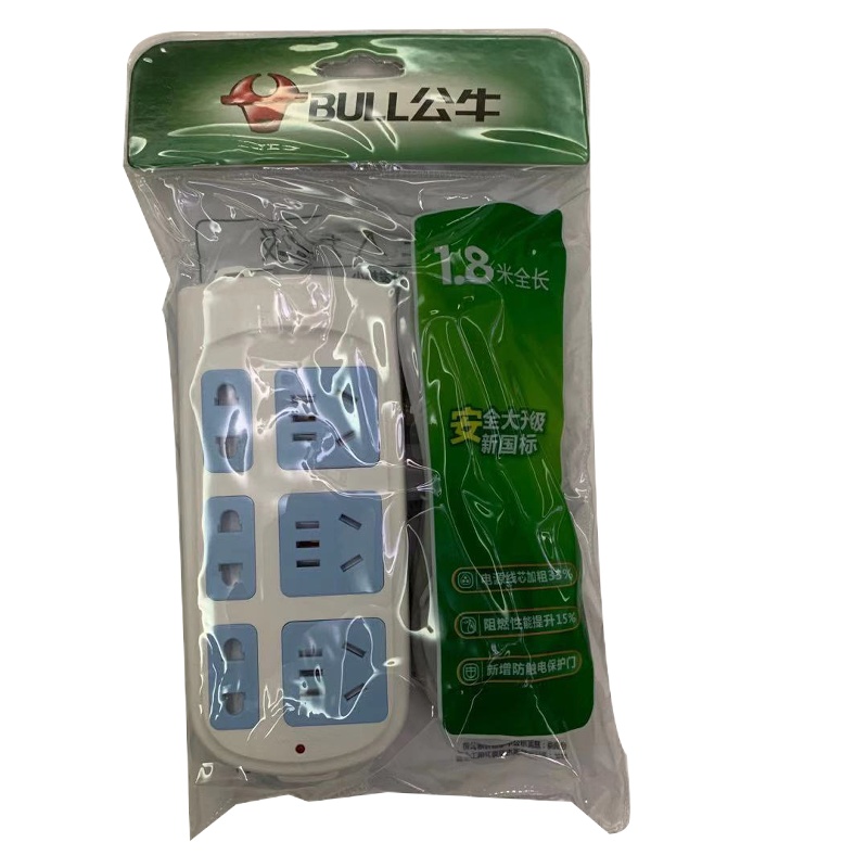 公牛(bull) 插座6位总控 全长1.8米 保护门