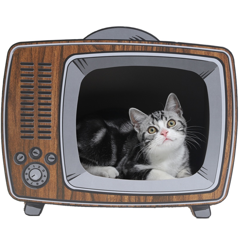 猫窝猫抓板双层电视机猫咪立式猫窝瓦楞纸窝磨爪板幼猫咪玩具用品