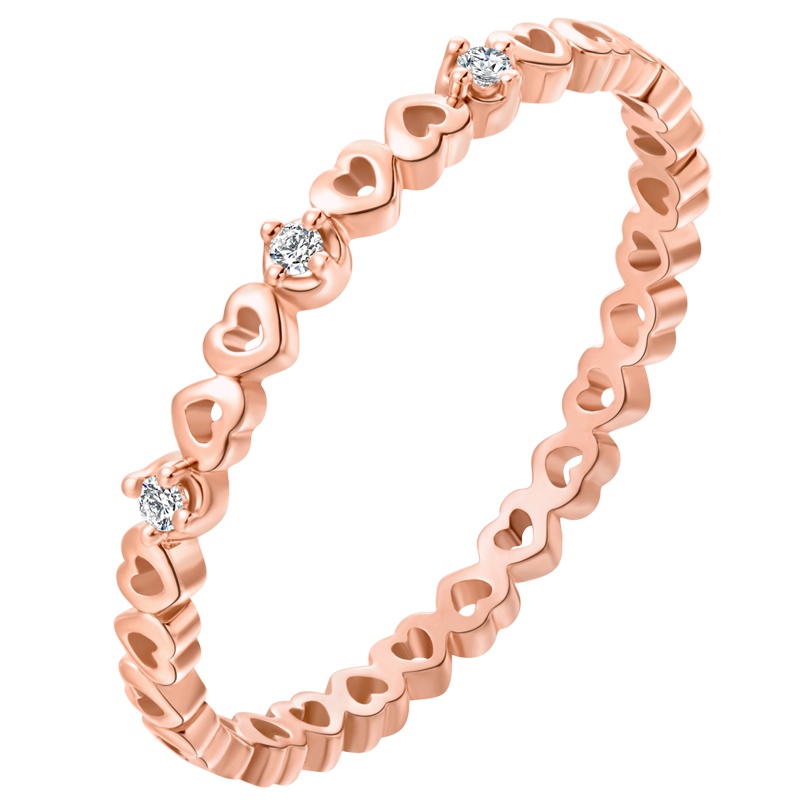 Soinlove小确幸18K玫瑰色金钻石戒指 送礼推荐VU673