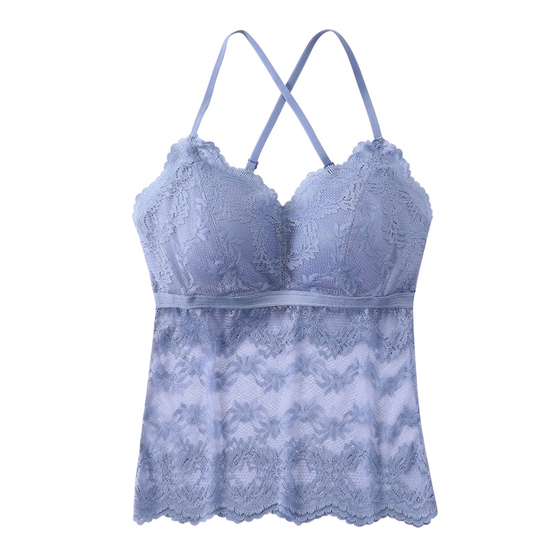 俞兆林蕾丝吊带背心女防走光裹胸打底内衣带胸垫性感美背抹胸上衣