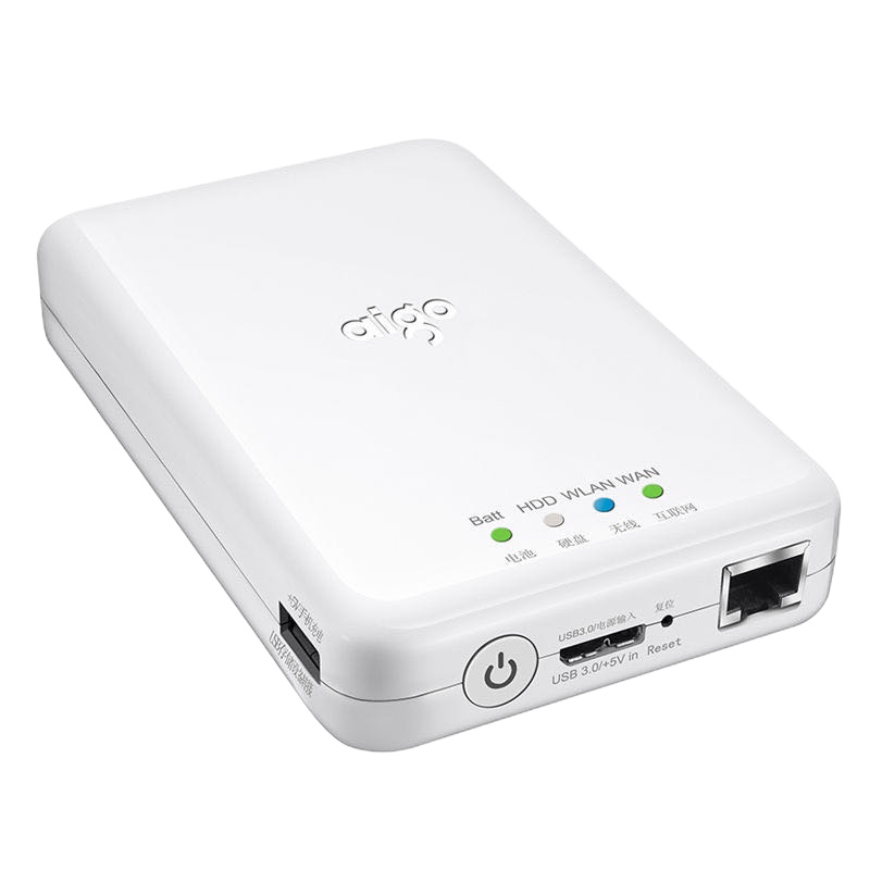 爱国者(aigo)500GB USB3.0 移动硬盘 pb726S 手机外接wifi存储无线路由 抗震防摔 白色