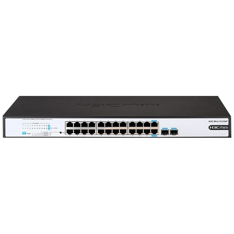 华三(H3C)Mini S1224F 24口全千兆非网管监控网络接入 机架式交换机