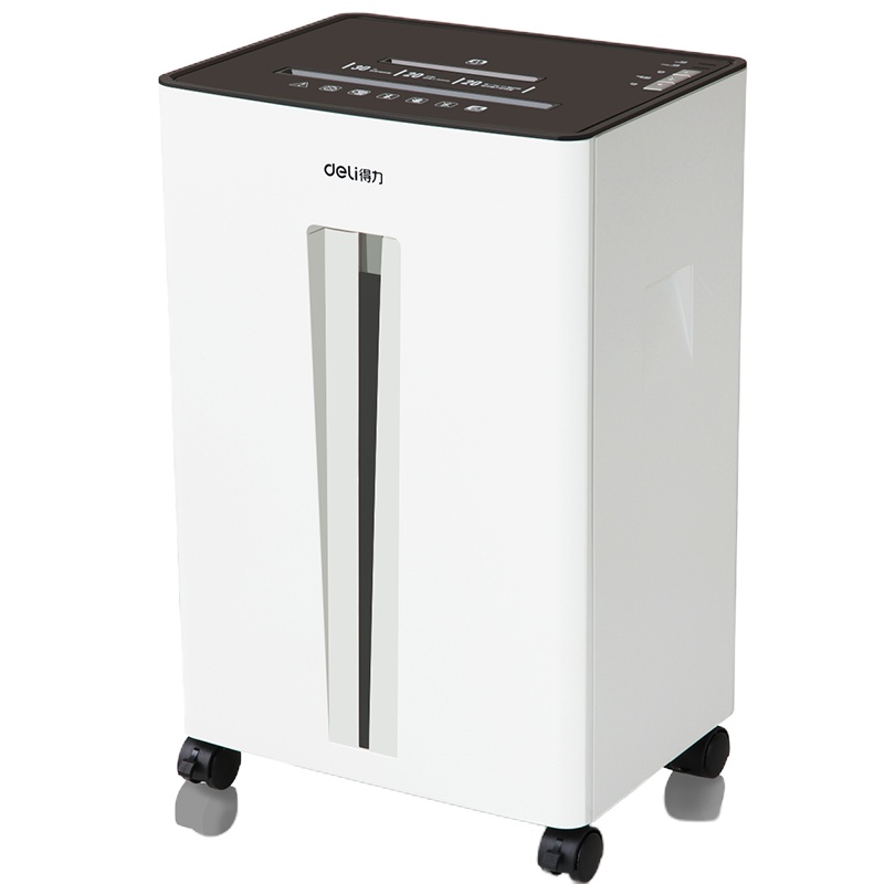 得力(deli)4级保密专业销毁碎纸机(单次20张 30L 持续20分钟 可碎卡碎光盘)9918