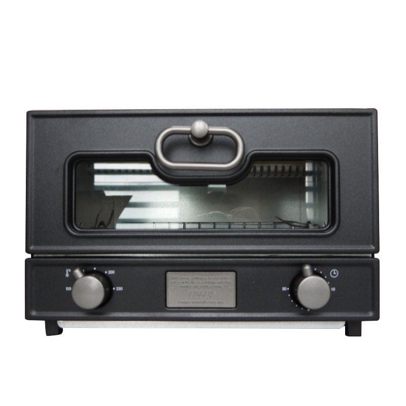 Toffy 电烤箱 日本网红复古烤箱 12L多功能家用烘焙蒸箱烤箱一体机旋钮加热迷你全自动蒸汽小烤箱K-TS2 魔力黑