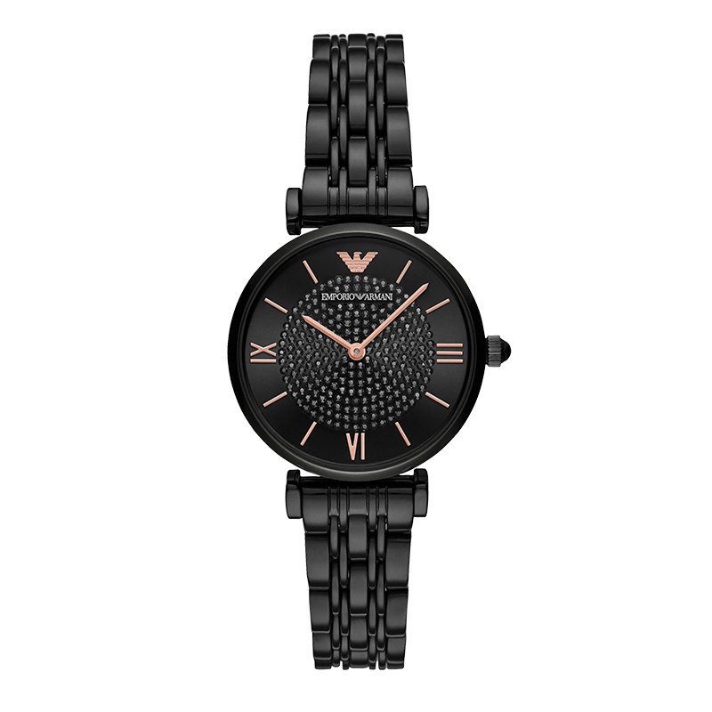 阿玛尼(EMPORIO.ARMANI)黑夜满天星手表 佟丽娅明星同款时尚优雅休闲石英表女士腕表 AR11245