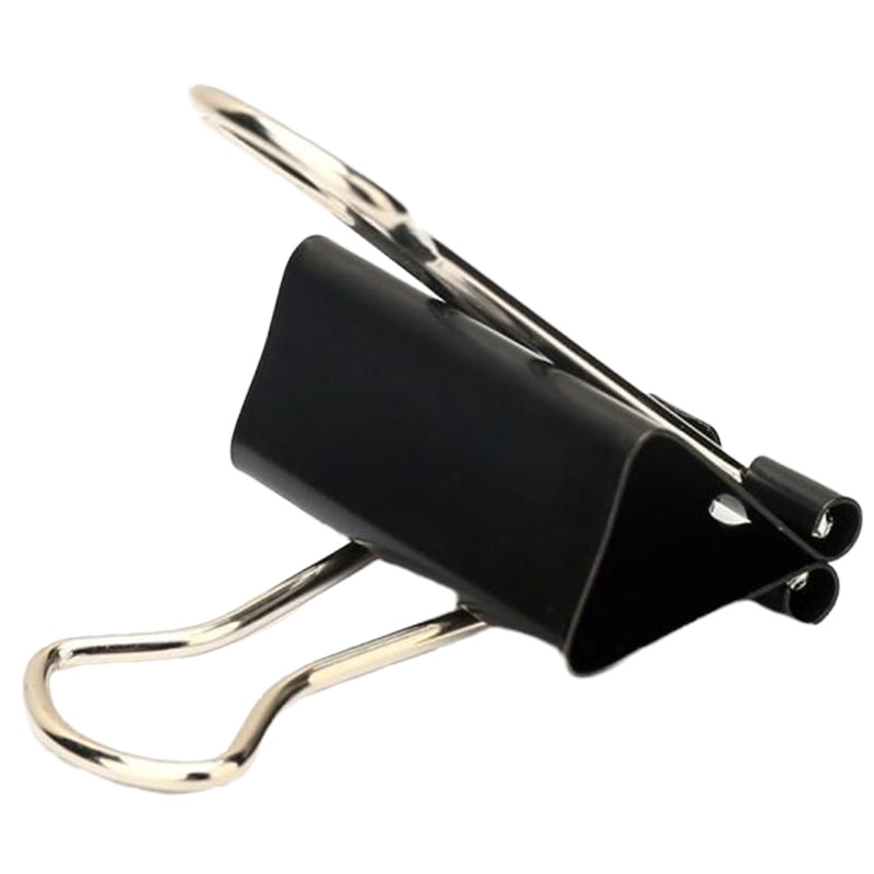 得力 24只32mm黑色长尾夹 中号8563