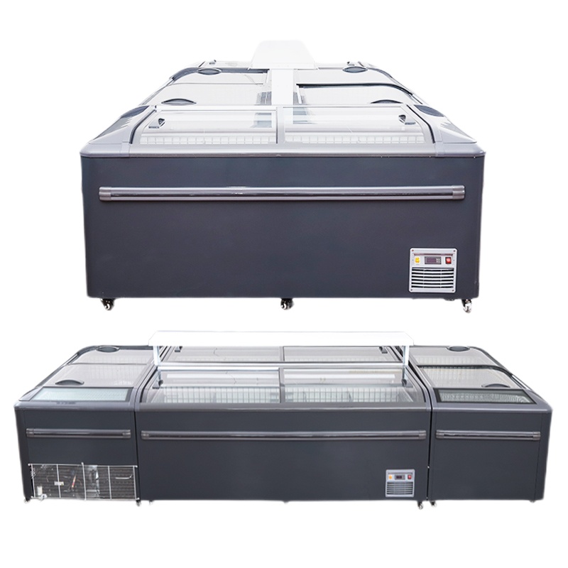 赫强商用展示柜BC/BD-861保鲜冷藏冷冻透明玻璃岛柜端头长1.86*宽0.83*高0.79M