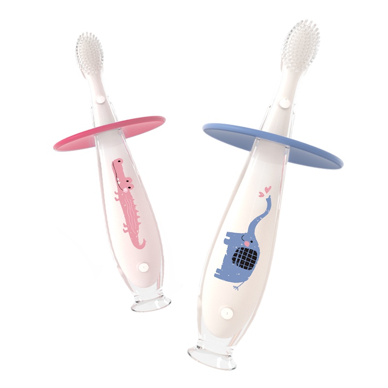 贝恩施儿童乳牙刷婴幼儿宝宝牙胶 1-3岁男女孩硅胶软毛牙刷