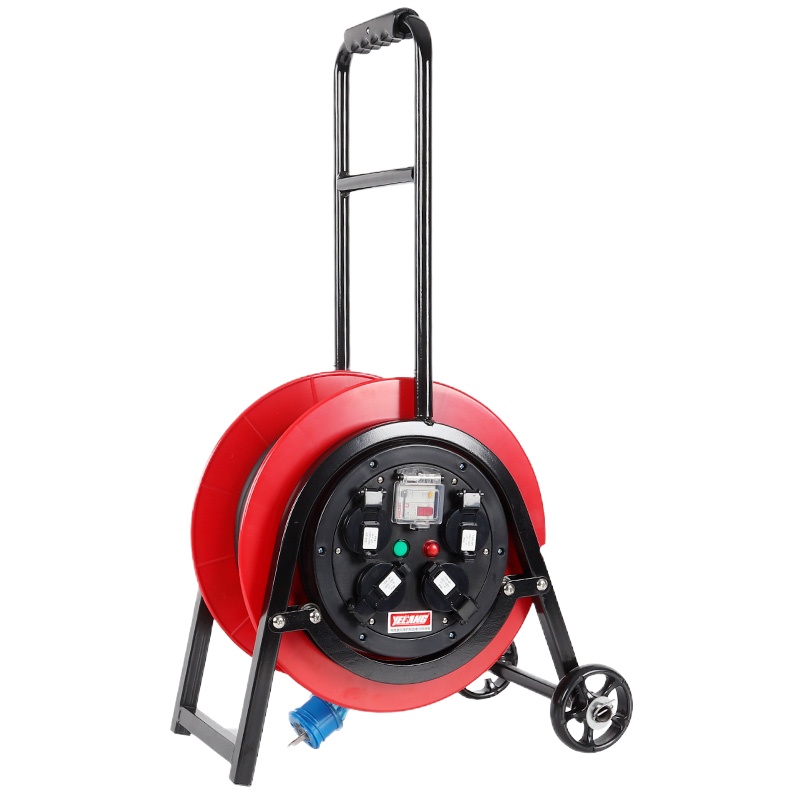 野狼YL-35CFS轮车型移动电缆盘电缆卷盘国标插座带漏电卷线盘 3*2.5 50米
