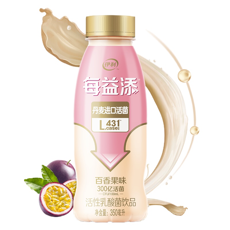 伊利 每益添 活性乳酸菌饮料 百香果 350ml