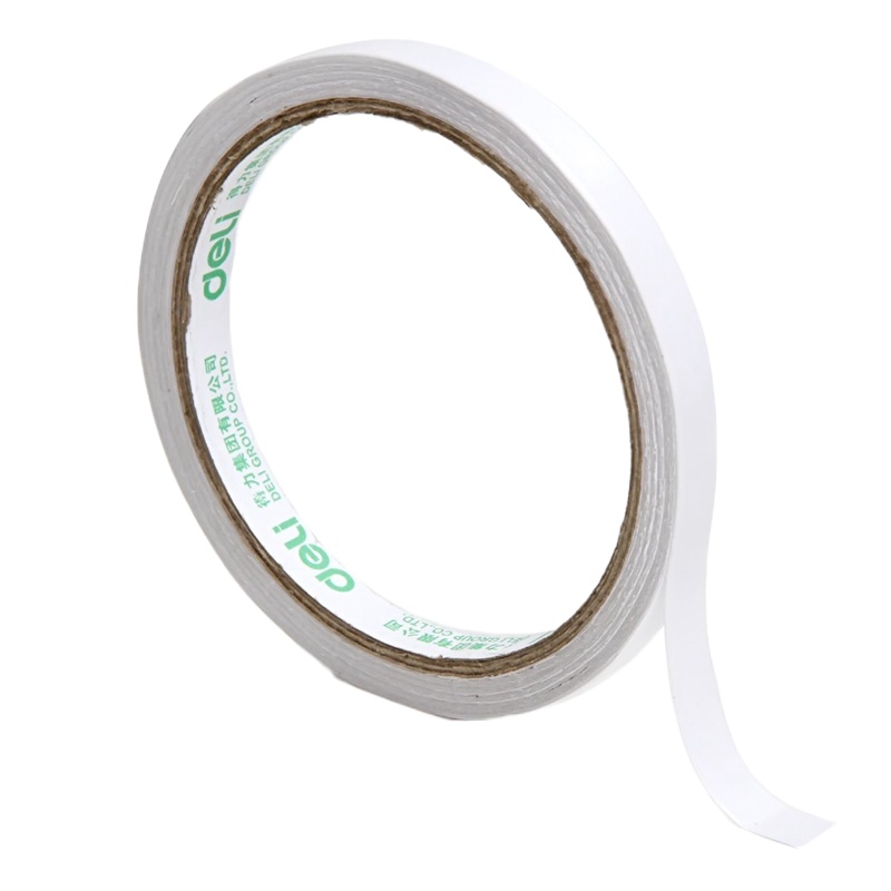 得力（deli） 30404 双面胶 棉纸双面胶带 80um薄粘胶层 9mm*10y/卷 单卷装