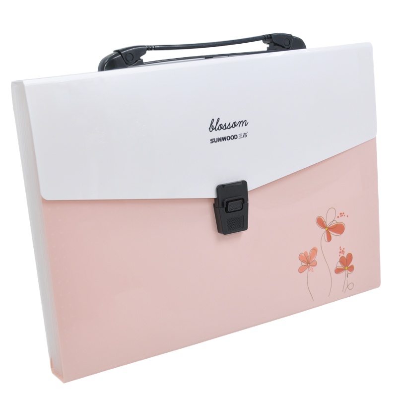 SUNWOOD三木EX4336粉A4 12格13袋风琴包