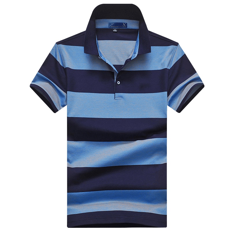 袋鼠(DAISHU)夏季时尚简约舒适翻领条纹短袖POLO衫 DST99268B