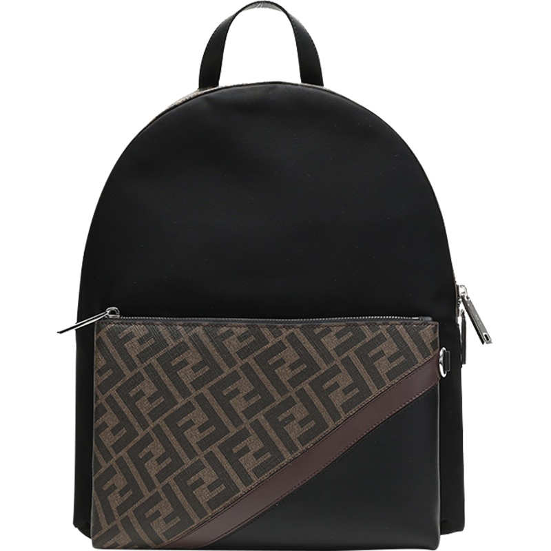 FENDI 男士涂层面料/织物配皮双肩包 7VZ042 A9XT