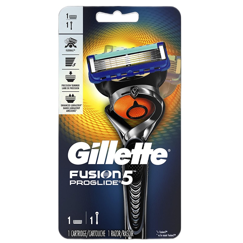 吉列(GILLETTE)手动剃须刀 致护1刀架5刀头(吉利锋速3致顺冰酷锋隐锋速5层刀片)