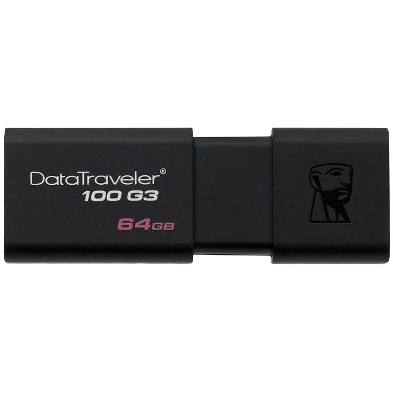 金士顿 DT100G 64GB优盘 USB3.0 U盘 滑盖设计 办公商务
