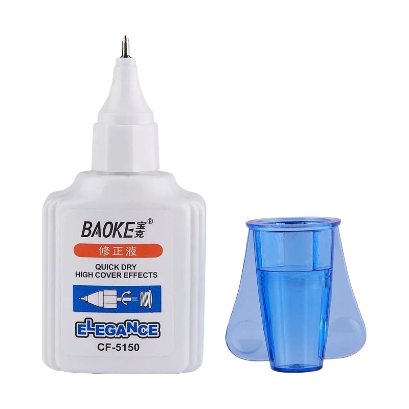 宝克CF5150修正液白色大容量 两用可刷可涂修改液 涂改液 18m 12支一盒dt