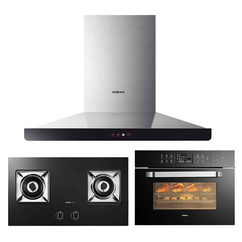 老板(ROBAM)20立方欧式触控式油烟机燃气灶蒸烤一体机 烟燃蒸烤套餐66A1H+56B0+C973X