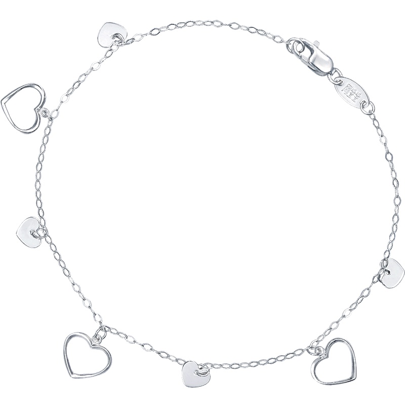 周生生(CHOW SANG SANG)Pt950铂金心影长菱形吊心手链白金手链定价