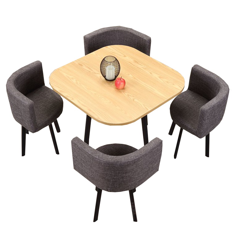 创世人 一桌四椅组合商务简约现代会客室小型会议桌接待休息区洽谈桌椅