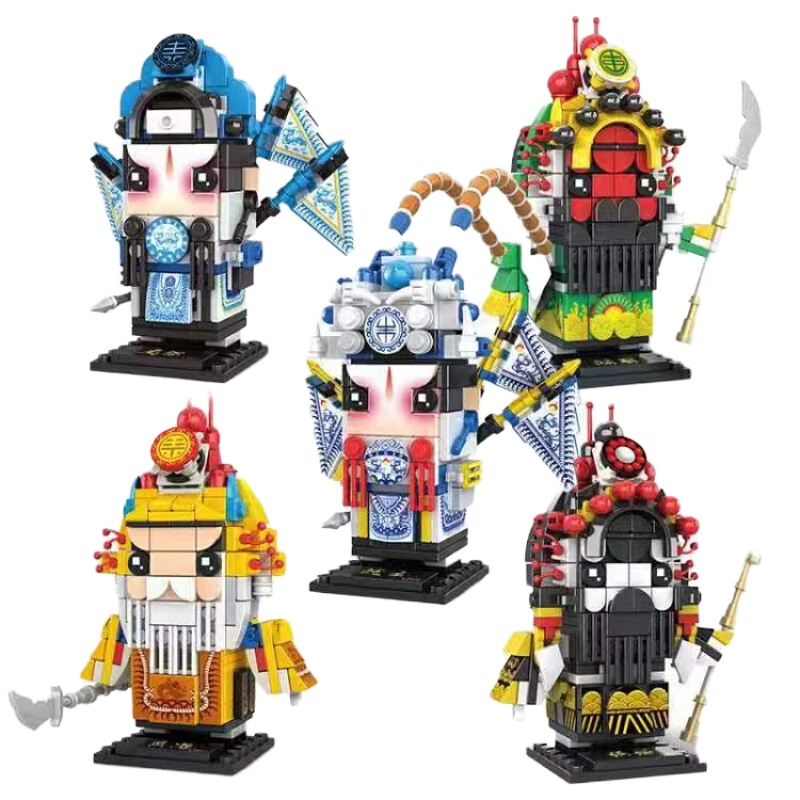 五虎上将方头仔三国关羽张飞马超忠赵云拼装模型积木5-10岁男孩儿童拼装积木玩具 [特惠]五虎上将整套