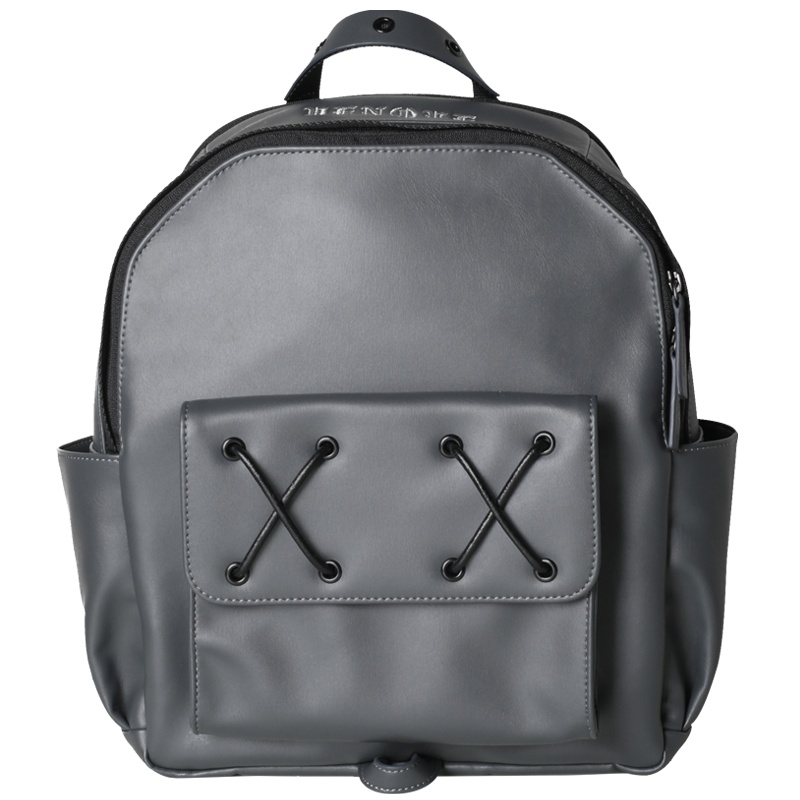 范克(VENQUE)Cross Elle新款皮革质感时尚双肩女生背包 水泥灰 随单寄送HELLOKITTY限量款保温杯