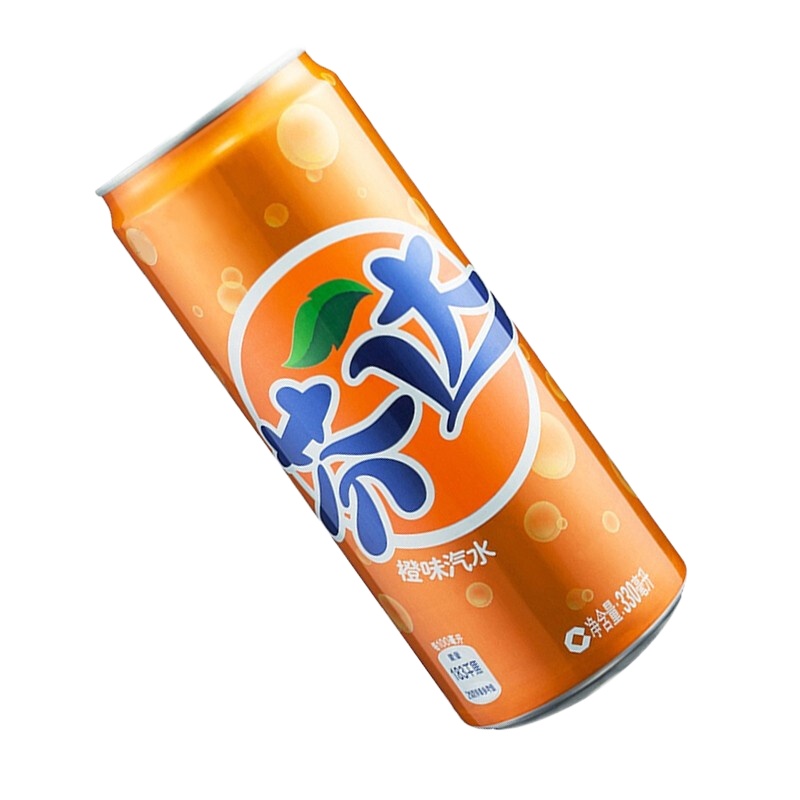 可口可乐 芬达碳酸饮料橙味汽水330ml*6罐 细长罐 摩登罐 多省