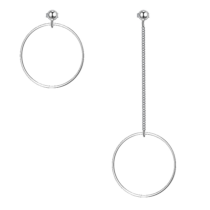 佰色传情(BRIR) 925银耳环银饰品 时尚不对称AB款